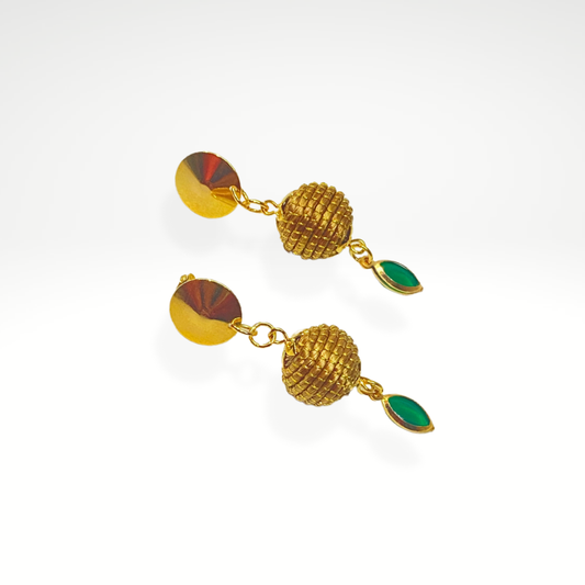 Brinco orbe esmeralda artificial 2,5cm