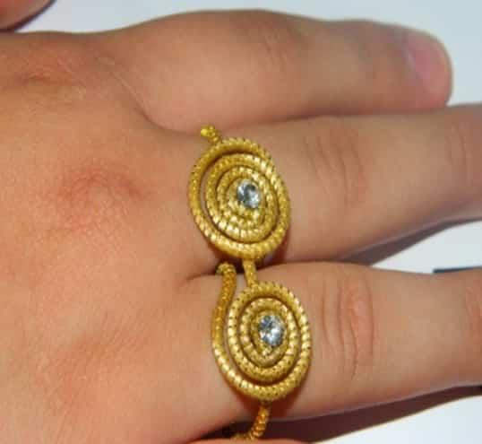 Anel duplo com strass