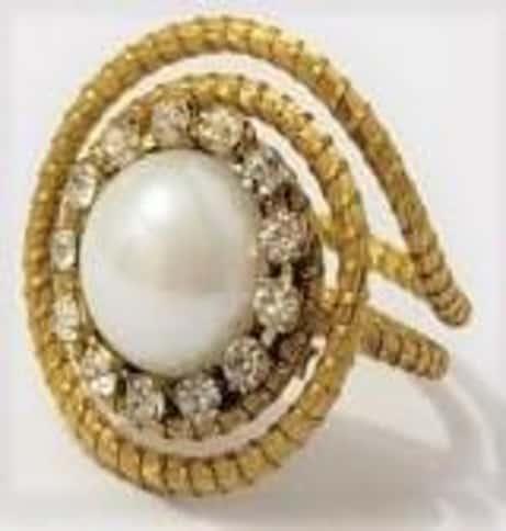 Anel caracol com strass de corrente