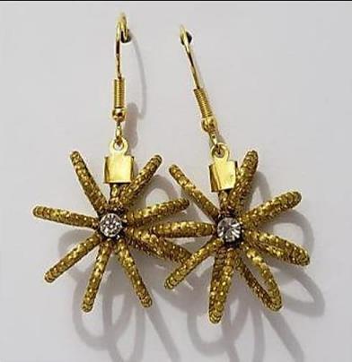 Brinco, raios, com strass 4CM