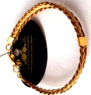 Pulseira com seda e burití e capim dourado