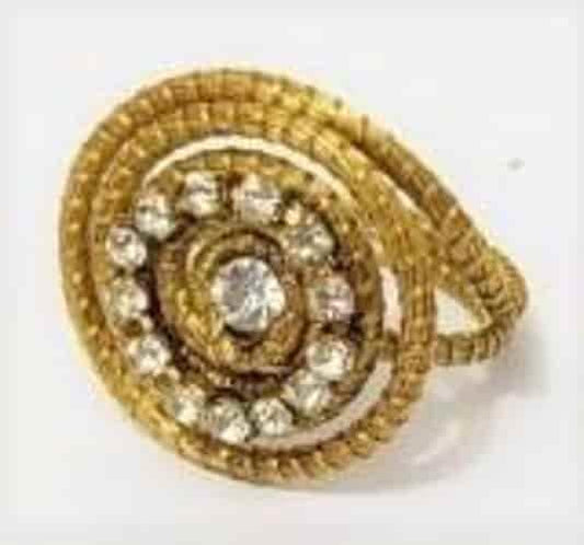 Anel redondo com strass