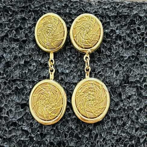 Brinco mandala dupla com metal