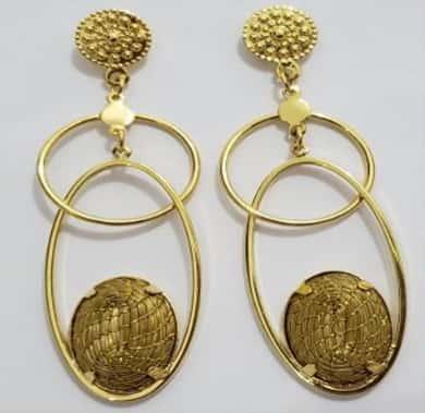 Brinco argolas oval concavo