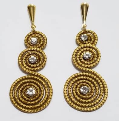 BRINCOS CARACOIS COM STRASS