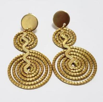 Brinco de capim dourado com metal raio 3,5CM