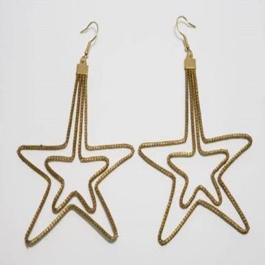 BRINCO ESTRELA DUPLA 6cm