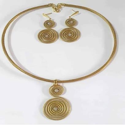 CONJUNTO COLAR E BRINCOS COM STRASS COLAR 42CM BRINCO 4CM