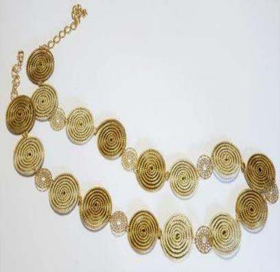 COLAR CARACOL METAL E PEDRAS LAPISLAZULI