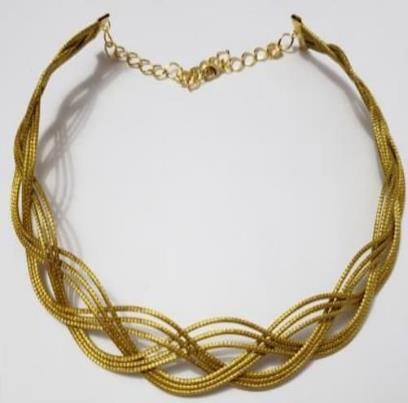 Fio para gargantilha maleável com cardinha de capim dourado