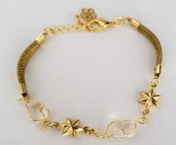 Pulseira estrelinhas e cristal e ágata