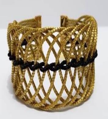 Pulseira ondas com dtalhe preto