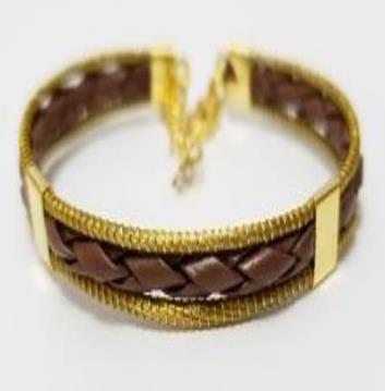 Pulseira com couro Unisex